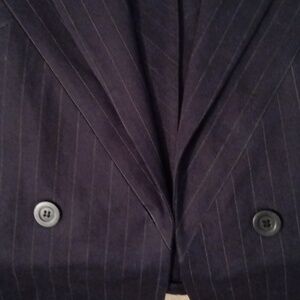 Sport Max Double Breasted Black Pinstripe Blazer Jacket Cropped Lined Like New 8